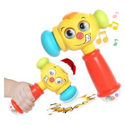 Yamama Musical Toy 2 in 1 Baby Pounding Hammer Toy for Kids with Lights and Soothing Music Interchangeable Eyes Baby Fun Hammer Educational Learning Toy for Kids and Babies - Multicolor-11