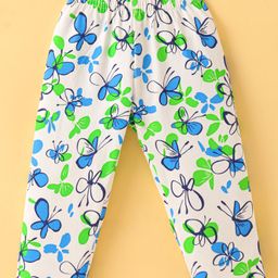Doreme Single Jersey Knit Full Length Leggings With Butterflies Print - Off White-picture-42