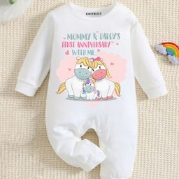KNITROOT Cotton Full Sleeves Animals & Text Printed Romper - White-picture-1