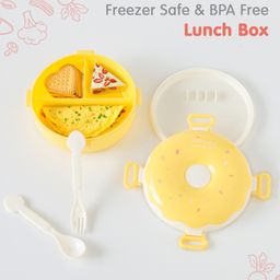 Leak-Proof & Freezer Safe Donuts Shaped Lunch Box - Yellow-image-58