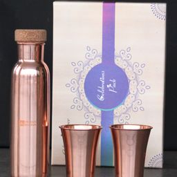 Indian Bartan Glossy Straight Copper Bottle Set-image-65
