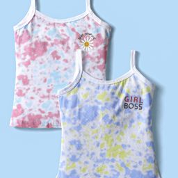 Bodycare Cotton Knit Sleeveless Slips With Tie Dye Print Pack Of 2 - Multicolour-picture-18