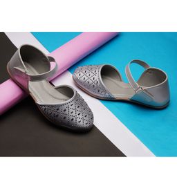 boyz n galz Stones Embellished Mary Jane Ballerinas With Velcro Closure - Silver-image-39