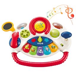 Negocio Educational Baby Multi-functional Steering Wheel Simulated Driving Car Game Electric Musical Lighting Plastic Children Toys Pack of 1 - Color May Vary-14