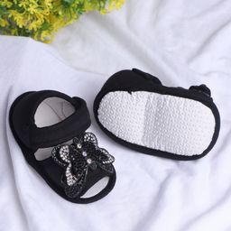 Coco Candy Butterfly Applique Detailed Velcro Closure Booties - Black-image-79