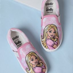 Kidsville Mattel Featuring Barbie Design Slip On Shoes - Pink-picture-15