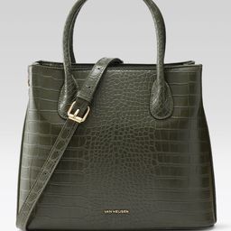 Van Heusen Croc-Textured Handheld Bag-4