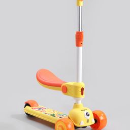 Babyhug Leo 2 in 1 Foldable Kids Kick Scooter with Adjustable Seat LED Wheels Wide Standing Deck & 3 Level Adjustable Handlebar image 3