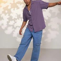 Campus Sutra Men Comfort Textured Opaque Casual Oversized Shirt-image-23