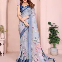 GULKEE FAB Floral Zari Linen Blend Saree-image-37