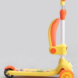 Babyhug Leo 2 in 1 Foldable Kids Kick Scooter with Adjustable Seat LED Wheels Wide Standing Deck & 3 Level Adjustable Handlebar image 4