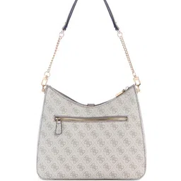 GUESS Geometric Printed PU Structured Hobo Bag with Cut Work image 4
