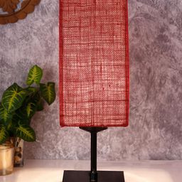 Devansh Maroon Solid Traditional Buffet Table Lamp image 3