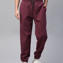 Fitkin Men Burgundy Solid Winter Joggers-image-32