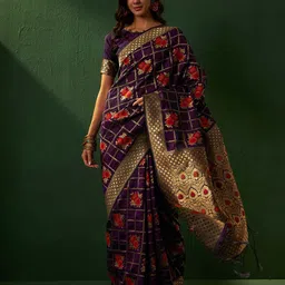 DIVASTRI Woven Design Zari Designer Banarasi Saree-image-26