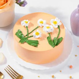 Floral Peach Cake (1 kg )-image-4