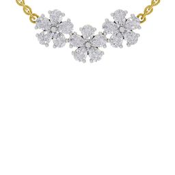 Sparkles 14KT Gold 1.20 Ct Lab Grown Shape Halo Diamond Necklace- 2.80g-picture-6