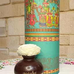 GLOBAL AROMA Honey Vanila Fragracne Ethenic Flower Pot Reed Diffuser Set image 2