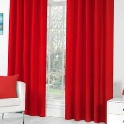 BELLA TRUE Red 2 Pieces Long Door Curtains-image-45