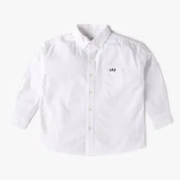 GAP Boys Relaxed Fit Solid Button-Down Collar Cotton Casual Shirt-image-5
