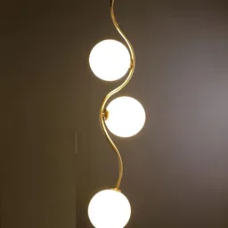 KINIS Gold-Toned & White Textured Abstract Shaped Ceiling Lamp-10