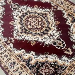 Samjeeda Handloom carpets Black Geometric Anti-Skid Polyester Carpet-picture-27