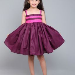 Pink Chick Colourblocked Fit & Flare Dress-image-95