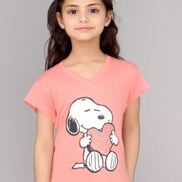 DDOUDDOU Girls Printed V-Neck T-shirt-image-45