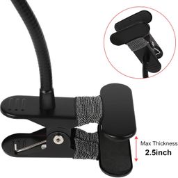 CELLMASTER 360 Degree Flexible Portable Foldable Metal-Lazy Stand Bracket Cell Phone Holder/Gooseneck Long Arm Clip Mobile Stand for Table Mobile Stand for Bed Office, Desk (Black) image 4