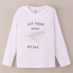 Ollypop Full Sleeves T-Shirt Boat Print - White-image-92