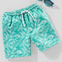 Babyhug Swimming Trunk Tropical Print - Sea Blue-picture-25