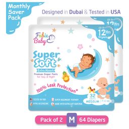 Fabie Baby Pant Style Diaper Medium Size Pack of 2 - 64 Pieces-image-28