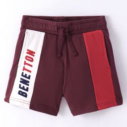 UCB Cotton Knee Length Shorts with Text Print - Red-image-14