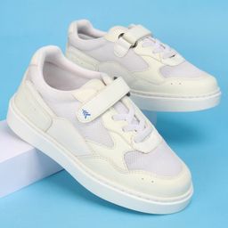 Pine Kids Casual Shoes with Velcro Closure - White & Blue-picture-1