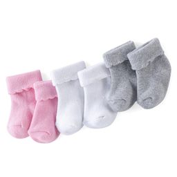 Cute Walk by Babyhug Cotton Knit Ankle Length Socks Solid Colour Pack Of 3- Multicolor-image-11