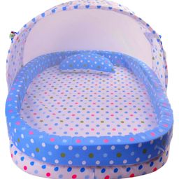 Babytoons Baby Bedding Set Cotton Bed With Mosquito Net And Bumper Guard (0-12 Months) Blue-22