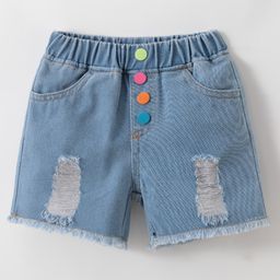 Kookie Kids Denim Washed Shorts -Blue-image-28