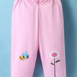 Tango Interlock Knit Full Length Lounge Pant with Floral Print - Pink-image-65