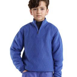 Rare Ones Cotton Full Sleeves Self Design Sweater - Blue-picture-39