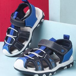 Cute Walk by Babyhug Velcro Closure Sandals With Lace Detailing - Navy Blue-image-100