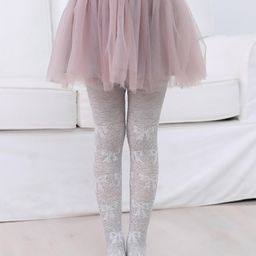 SYGA Cotton Mesh Bow Design Stockings - Grey-picture-41