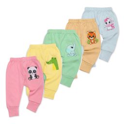 Superminis Cotton Woven Pack Of 5 Baby Animals Printed Pajamas - Multi Colour-image-92