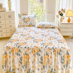 JC HOME Multicoloured 140 TC King Bedsheet with 2 Pillow Covers-image-127