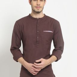 Ekmatra Mandarin Collar Pure Cotton Short Kurta-image-64