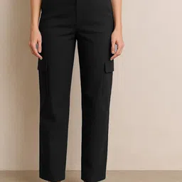 NUCOUTHS Women Relaxed Regular Fit High-Rise Cargo Trousers-picture-23