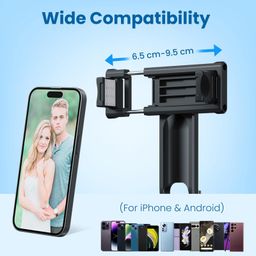 Portronics POR-2733 Lumistick 2 Portable Smart Selfie Stick with Upto 6ft. Tripod Stand, 3 in 1 Multifunctional Design, Detachable Bluetooth Remote for iPhone/Android, Best for Vlogging/Photo Shoot image 4