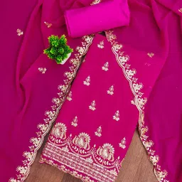 KALINI Floral Embroidered Unstitched Dress Material-image-52