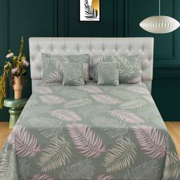 MORADO Green Printed Cotton Double Bedsheet With 2 Pillow Cover & 2 Cushion Filler-image-5