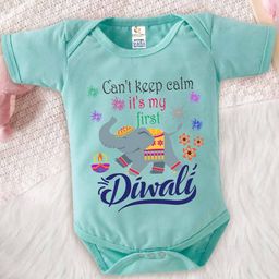 Babywish Infants Diwali Special Printed Cotton Bodysuit-image-62
