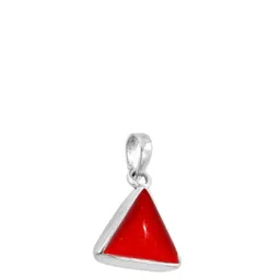 GenZcomplex Silver-Plated Coral Triangular Pendants-13